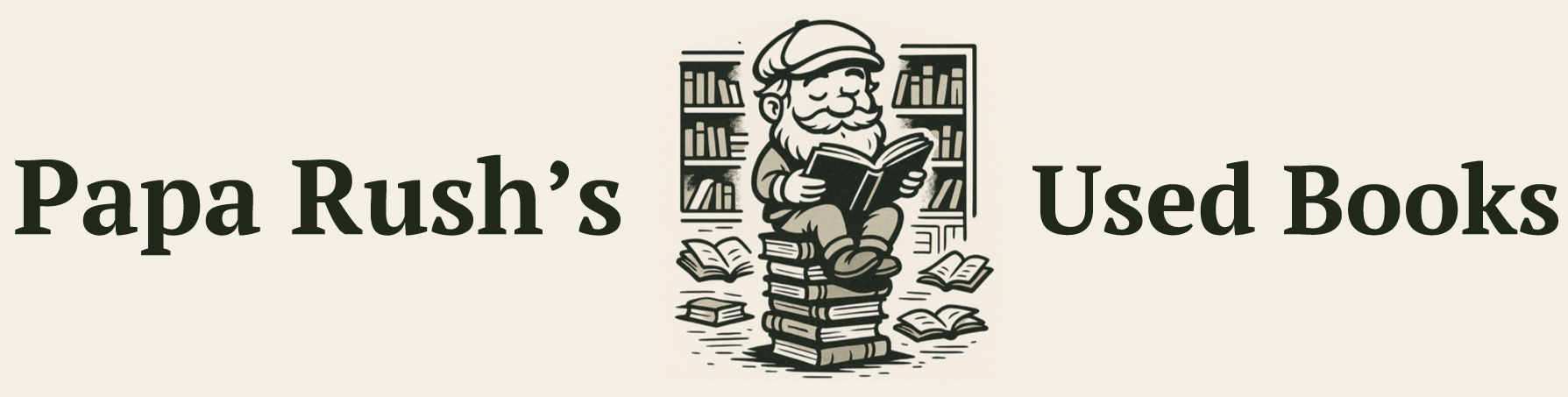 Papa Rush's Used Books Logo